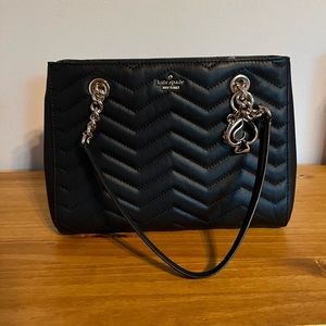 Kate Spade Black Reese Park Chrevon Bag
